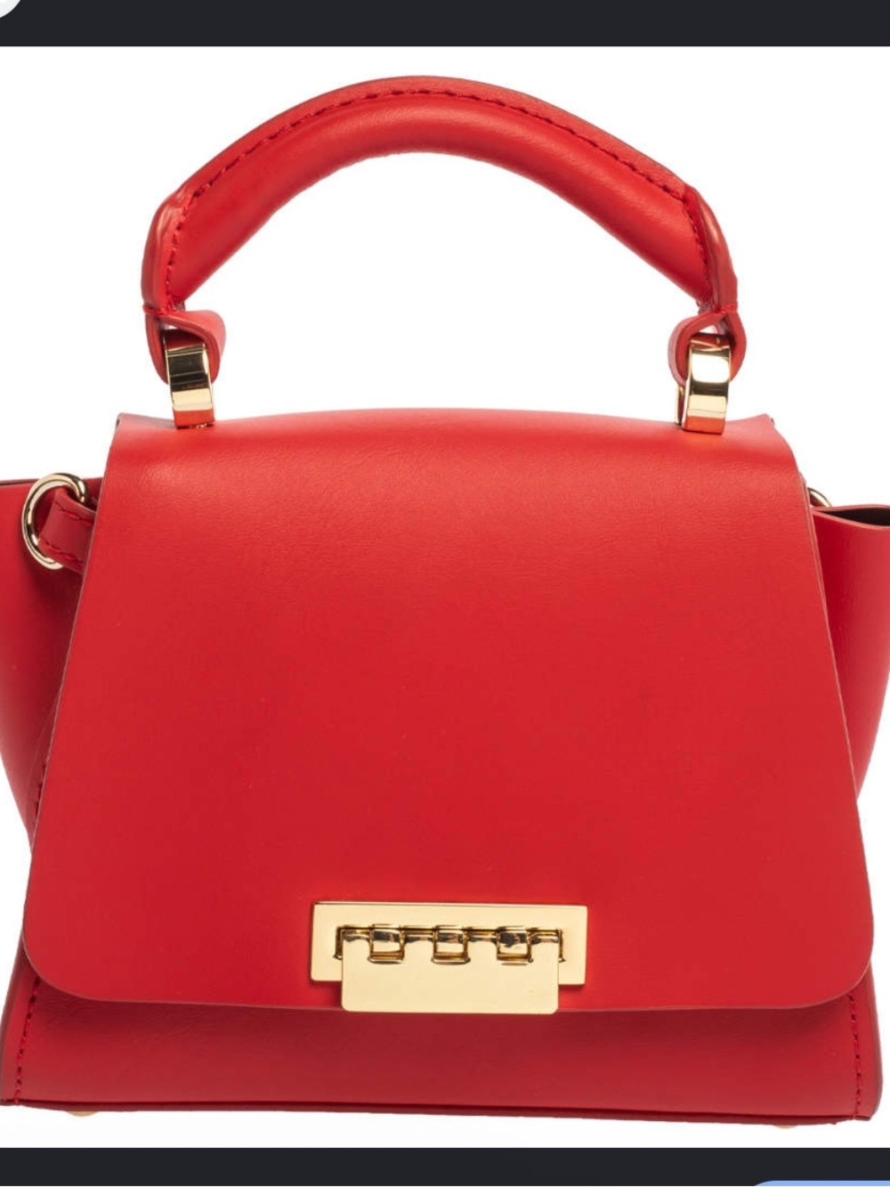 Zac Posen Leather Shoulder Bag with Gold Hardware